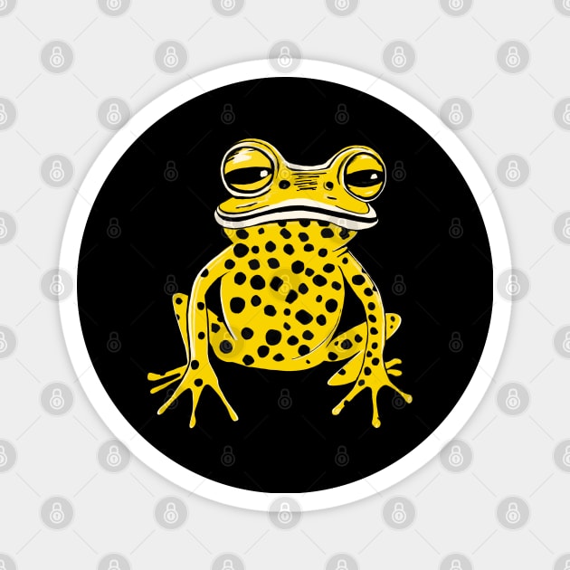 Humorous Yellow Frog Magnet by Rabbit Ink